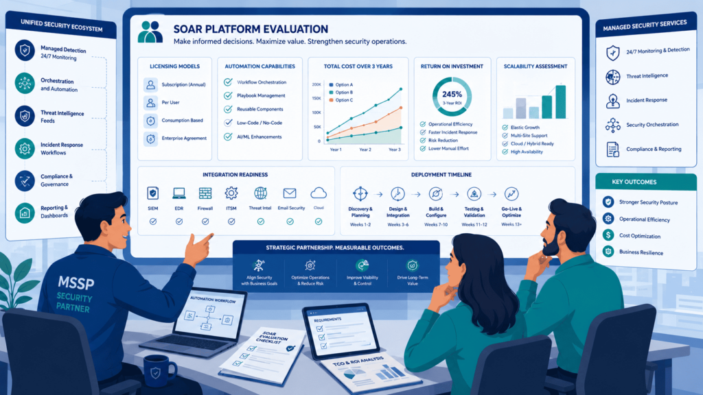 Consultants evaluating soar platform pricing models with ROI, scalability, and integration readiness data