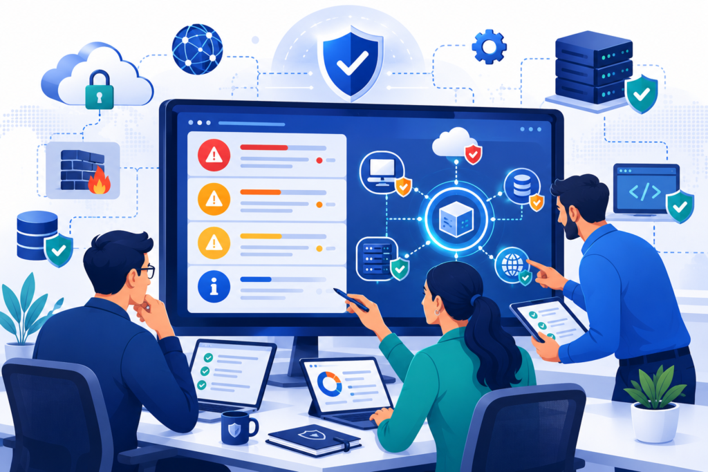 Interpreting vulnerability scan results by prioritizing security risks and remediation across critical assets