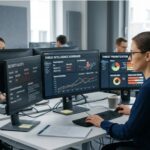 Analyst reviews live dashboards showing benefits using tip security operations for faster detection.