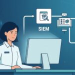 Illustration of analyst integrating TIP SIEM SOAR workflow for streamlined threat response.