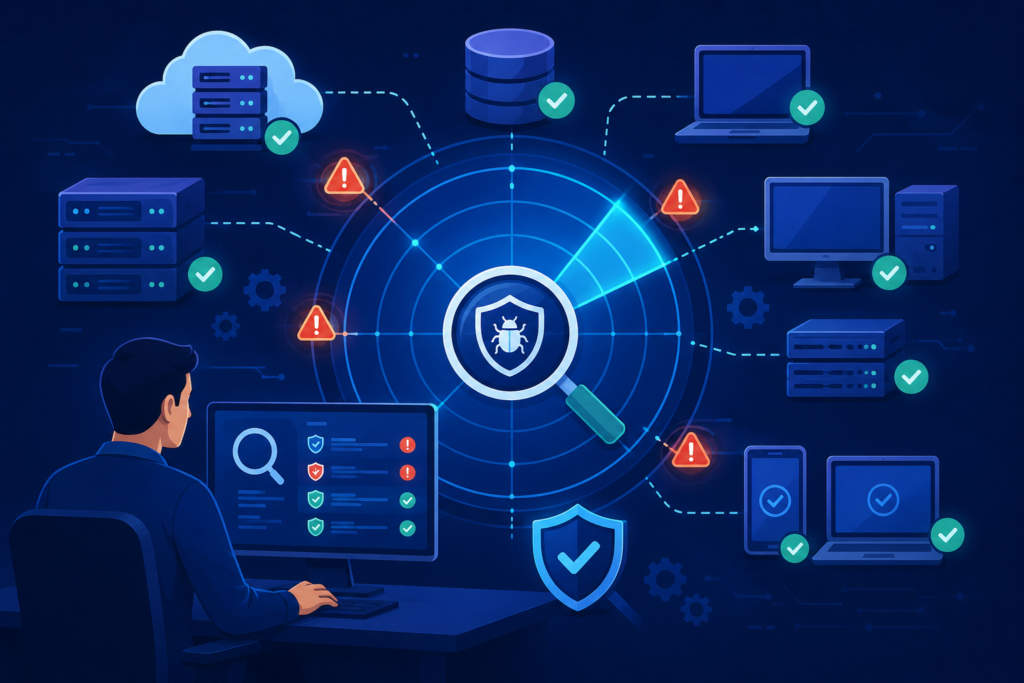 Integrating scanners patch management with vulnerability scanning and asset discovery process