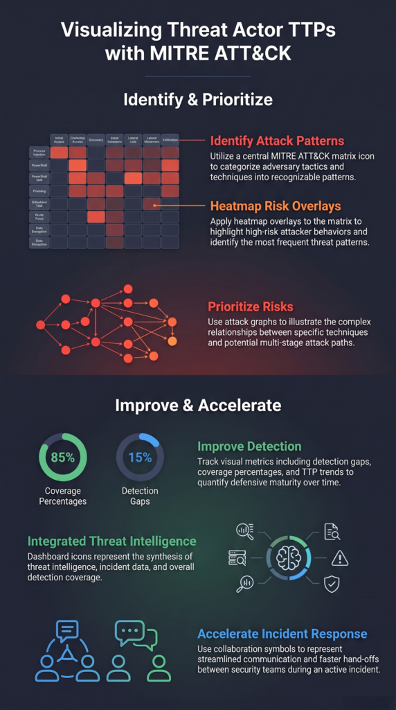 Visualizing threat actor TTPs TIP improves threat analysis, detection coverage, and incident response.