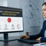 Analyst reviews alert dashboard while automating threat intelligence enrichment with IOC data.