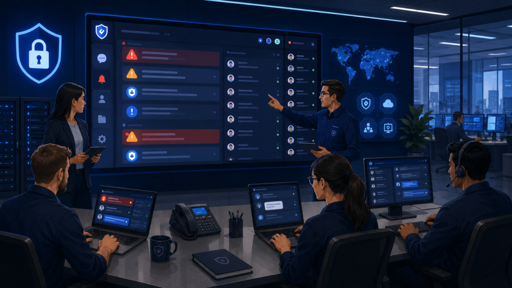 Portal communication notification center managing real-time alerts and client notifications