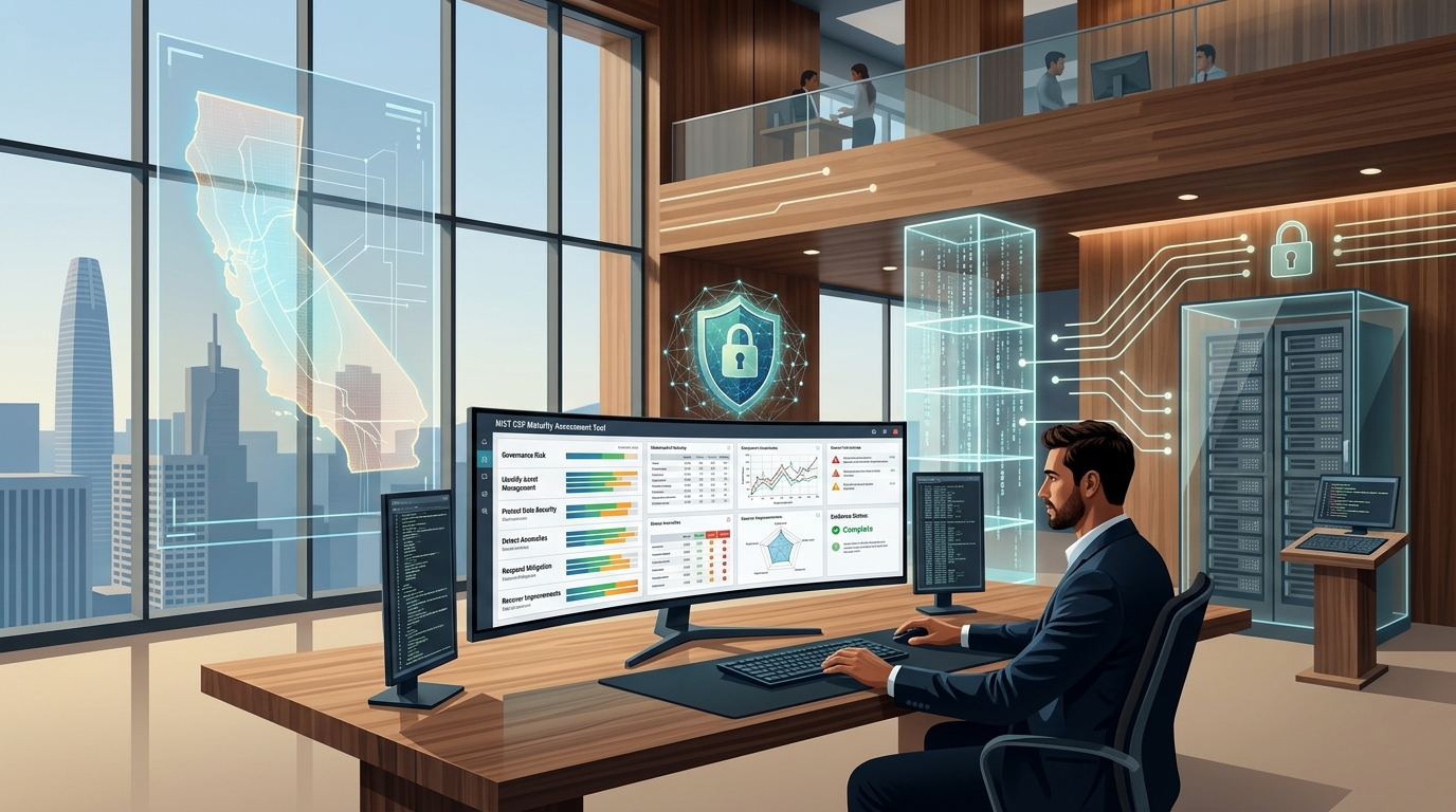 NIST CSF maturity assessment tool for evaluating cybersecurity capabilities and security gaps