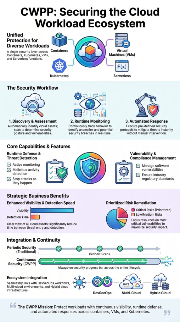 CWPP cloud workload protection platforms secure containers, Kubernetes, VMs, and cloud workloads