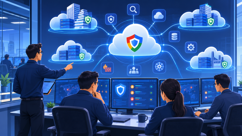 Google security command center integration supporting MSSP cloud security operations across multiple environments 