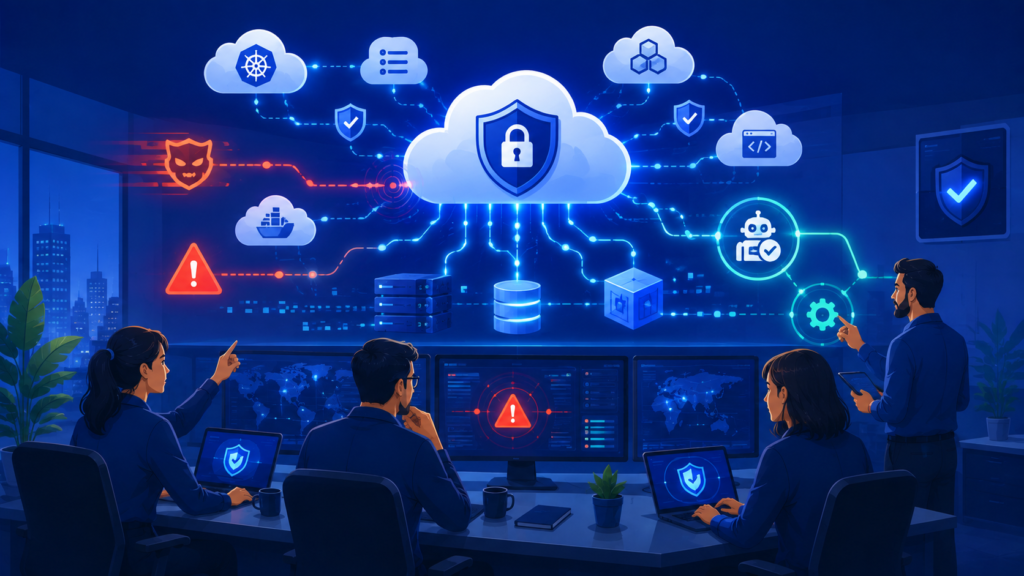 Cloud native security tools enabling real-time threat detection and automated cloud monitoring