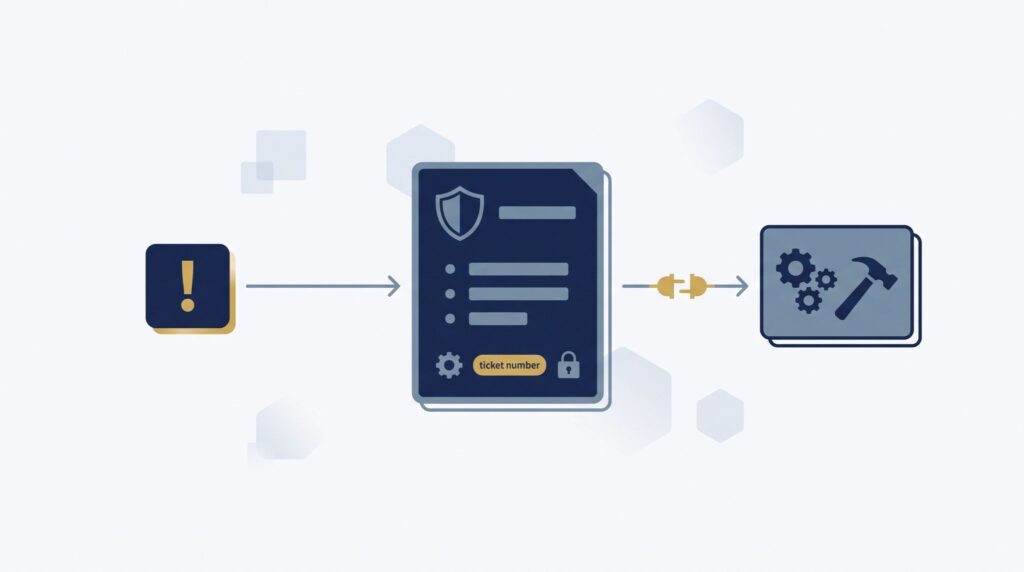 Illustration of steps to integrate mssp with servicenow jira, from alert creation to ticket routing and tooling. 